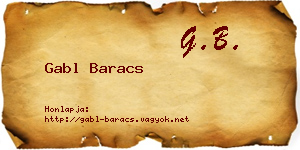 Gabl Baracs névjegykártya
